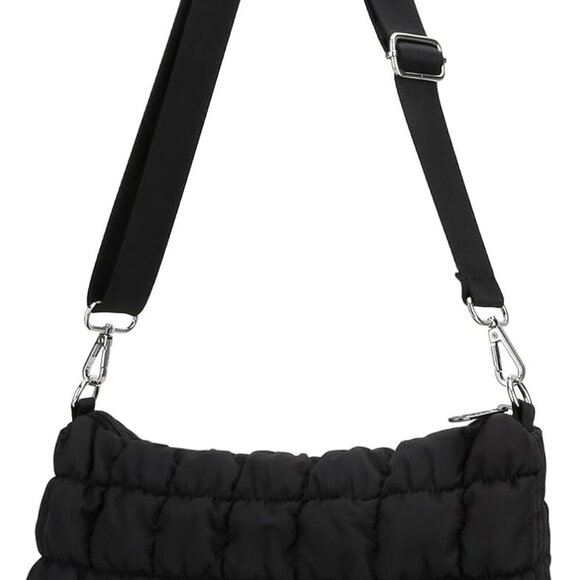Handbags - Quilted Crossbody Bag Unisex Puffer Shoulder Purse with Zipper
